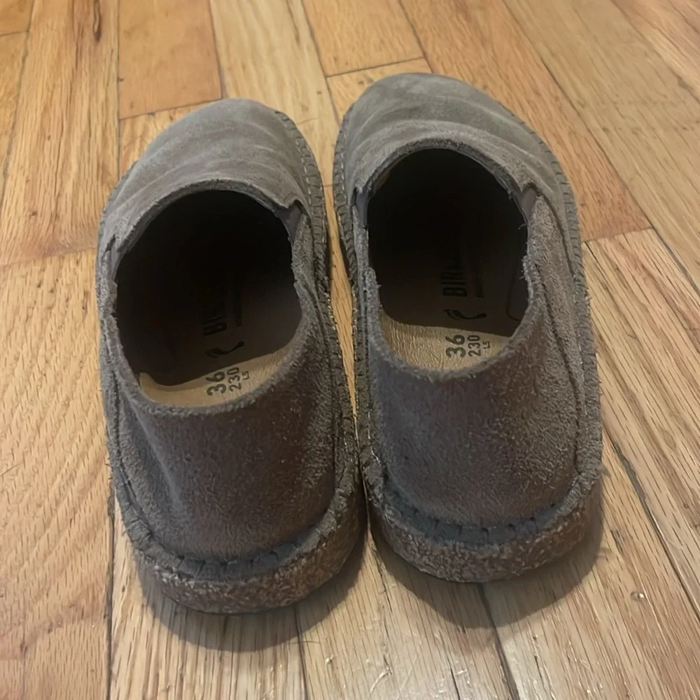 Birkenstock Taupe Suede Espadrille Slip-Ons